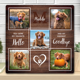 Plaque Photo Mémorial personnalisé pour chien avec collage de 5