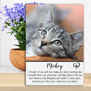 Plaque Photo Mémorial pour chat - Cadeau souvenir de perte d'an