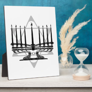Plaque Photo Menorah et étoile