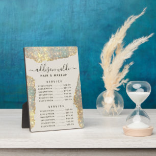 Plaque Photo Menu Prix du script de signature holographique Par