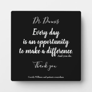 Plaque Photo Merci Citation Santé Noir Blanc Typographie