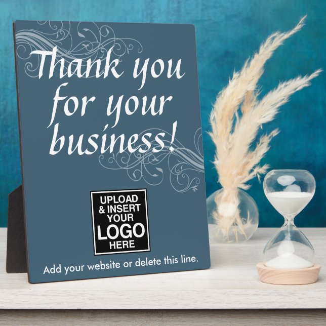 Plaque Photo Merci pour votre entreprise avec logo (Côté)