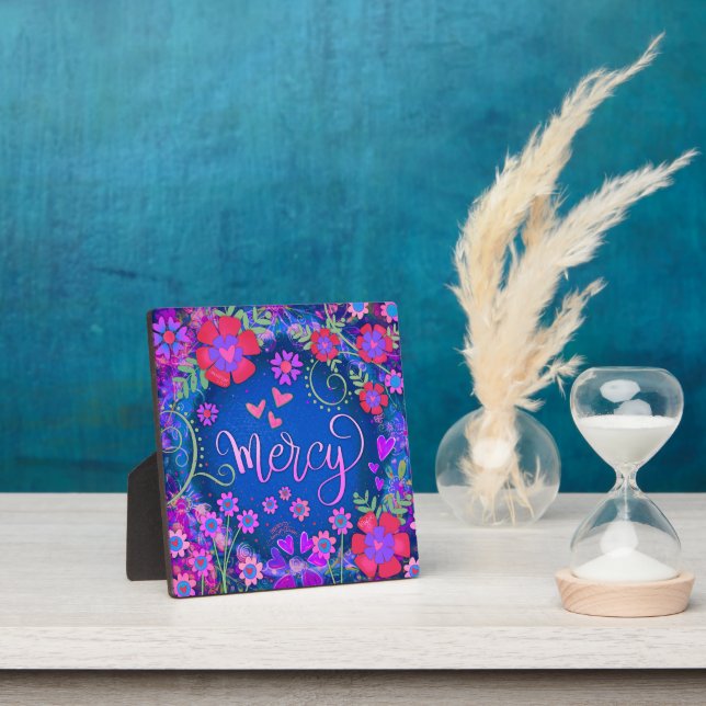 Plaque Photo Mercy Blue Rose violet Inspiration Floral Plutôt (Insitu)
