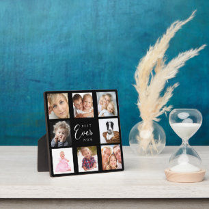 Plaque Photo Mère maman photo collage noir blanc