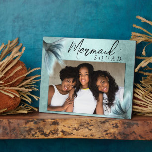 Plaque Photo Mermaid Crew Aqua   Mint Seafoam Luxe Friend Photo