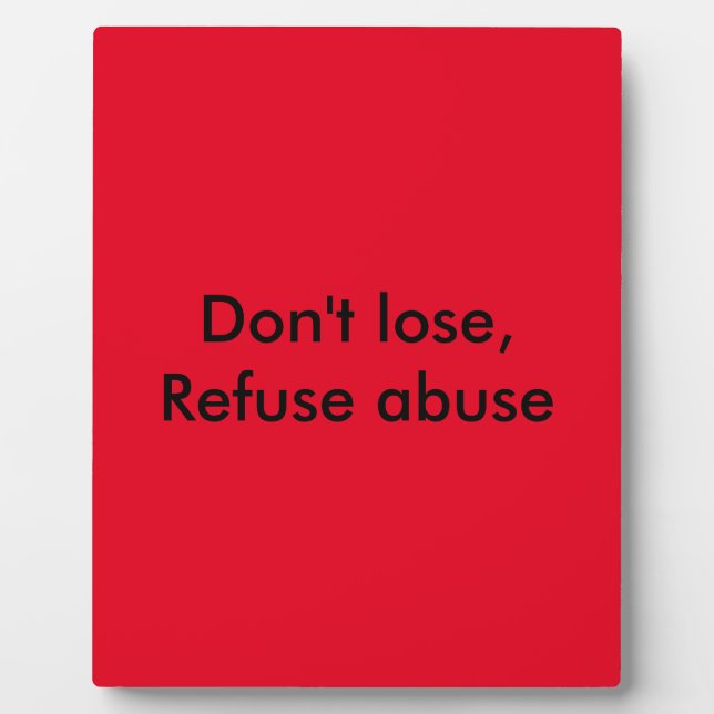 Plaque Photo Message contre les abus (Devant)