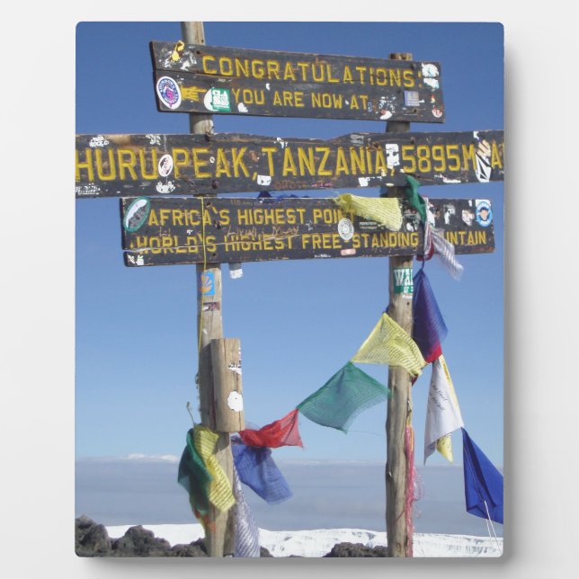 Plaque Photo Message sur le Sommet du Kilimandjaro kenya (Devant)
