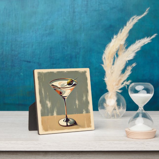 Plaque Photo Mi-siècle Moderne 1 Olive Martini Peinture (Insitu)