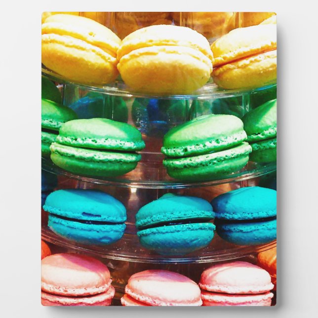Plaque Photo Mignonne dessert coloré Français Macaron (Devant)
