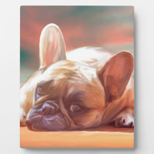 Plaque Photo Mignonne French Bulldog Eau Couleur Art Peinture