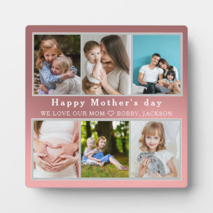 Plaque Photo Mignonne I LOVE YOU MOM Happy Mother Day Photo Col