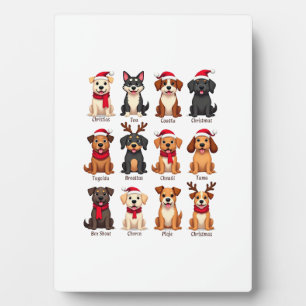 Plaque Photo Mignons 12 chiens Xmas drôles amateurs de chiens N