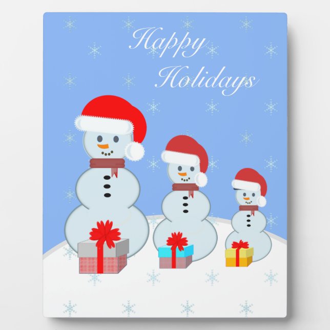 Plaque Photo Mignons neigeurs de Noël (Devant)