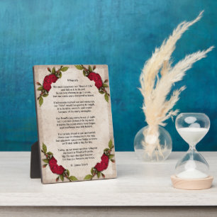 Plaque Photo "Mileposts", un poème d'anniversaire à une femme