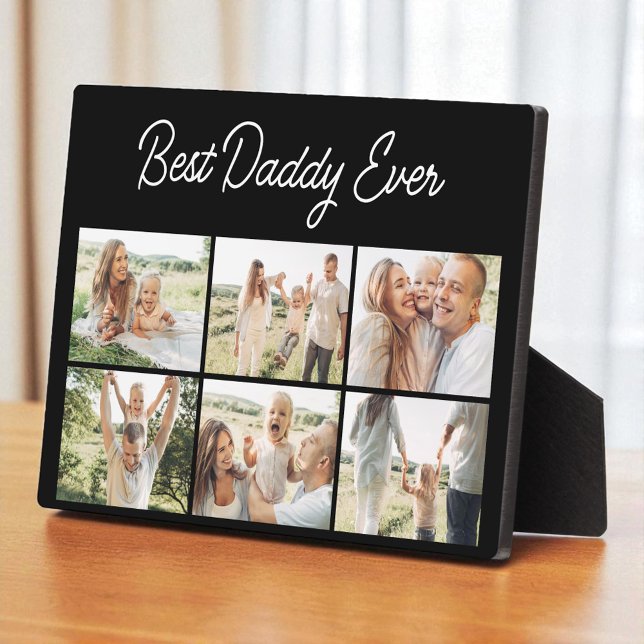 Plaque Photo Minimalist Best Daddy Ever Custom 6 Photo Collage (Créateur téléchargé)