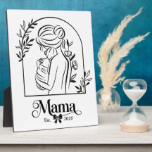 Minimaliste 1ère Fête des Mères Noir & Blanc Insti