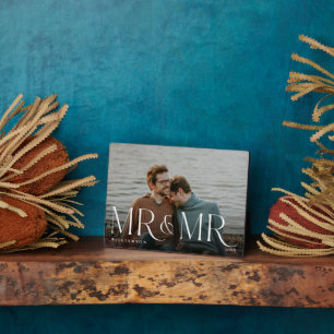 Plaque Photo Minuscules et modernes mariés Mr & Mr Couple Photo