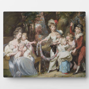 Plaque Photo Mme Justinian Casamajor et huit de ses enfants,