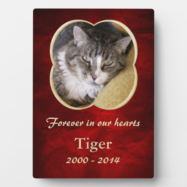 Plaque Photo Modèle commémoratif pour animaux de compagnie Red  (Devant)