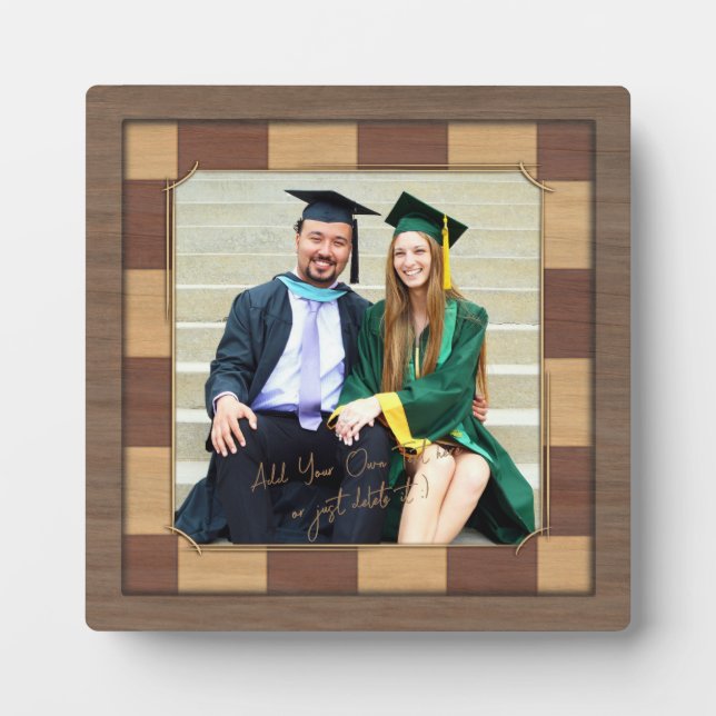 Plaque Photo Modèle de cadre photo Chessboard. Cadeau du joueur (Devant)