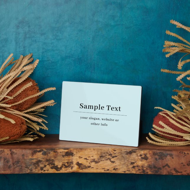 Plaque Photo Modèle de texte simple et élégant | Bleu Clair (Côté)