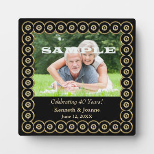Plaque Photo Modèle du 40e anniversaire du Mariage Gold Frame