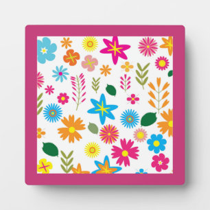 PLAQUE PHOTO MODÈLE FLORAL COLORÉ