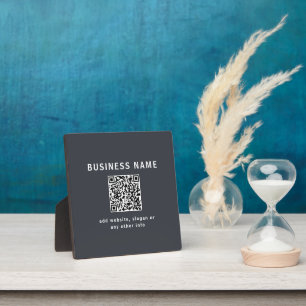 Plaque Photo Modèle simple pour votre code QR   Gris charbon