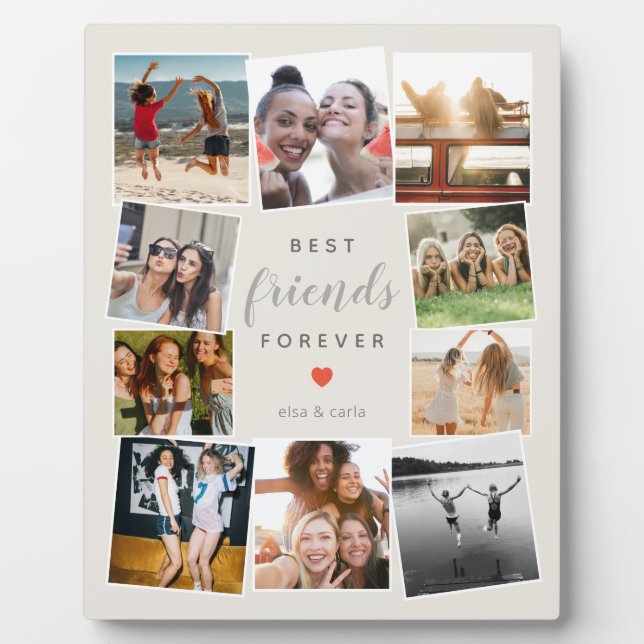 Plaque Photo Modern Best Friends Forever Photo Collage Bff Best (Devant)