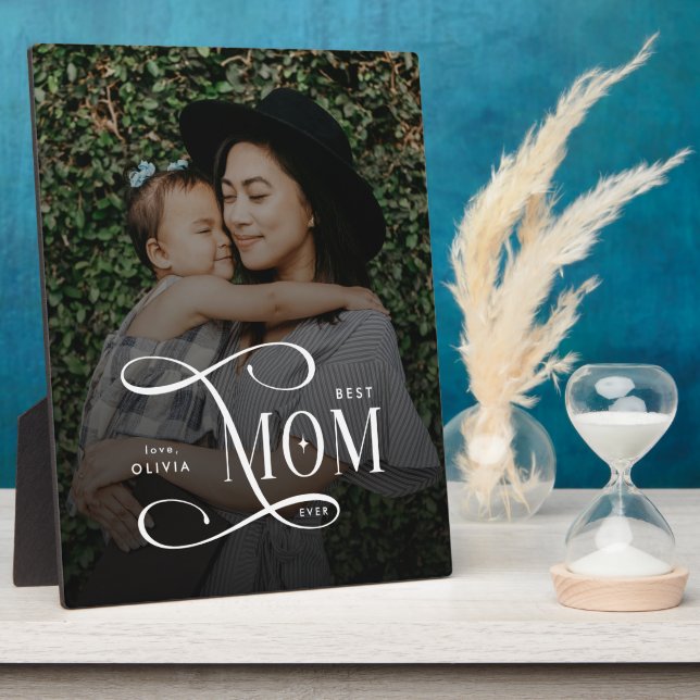 Plaque Photo Modern Best Mom Ever Photo Mothers Day Gifts (Côté)