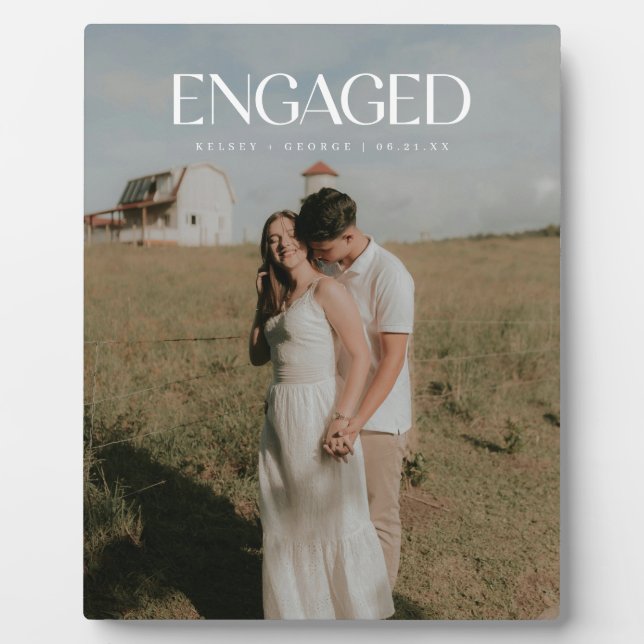 Plaque Photo Modern Bold Typography Engagement Photo  (Devant)