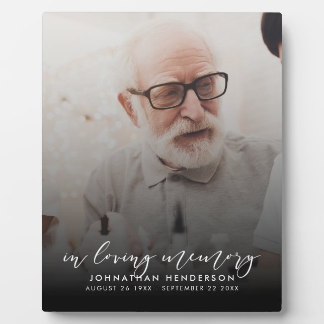 Plaque Photo Modern In Love Memory Photo Hommage (Devant)