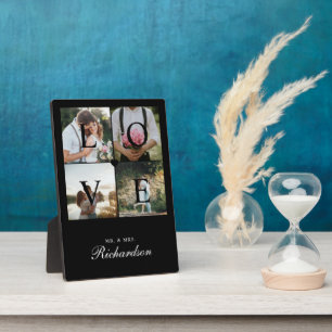 Plaque Photo Modern Love Newlyweds Mariage Photo Collage noir