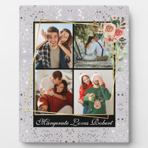 Plaque Photo Modern LOVE YOU 4 Photo Silver Parties scintillant