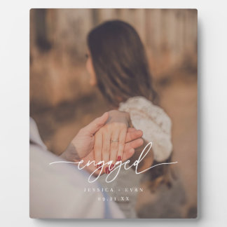 Plaque Photo Modern Script Photo Custom Engagement