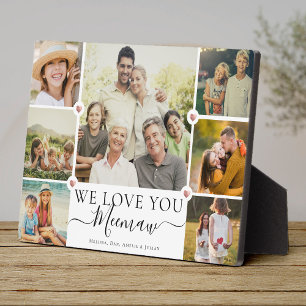 Plaque Photo Modern We Love You Meemaw Family Photo Collage