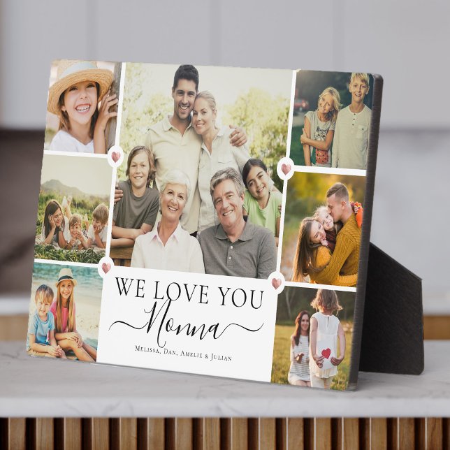 Plaque Photo Modern We Love You Nonna Family Photo Collage (Créateur téléchargé)