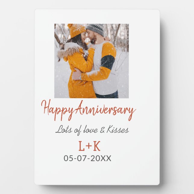 Plaque Photo Moderne boho joyeux anniversaire ajouter nom date  (Devant)