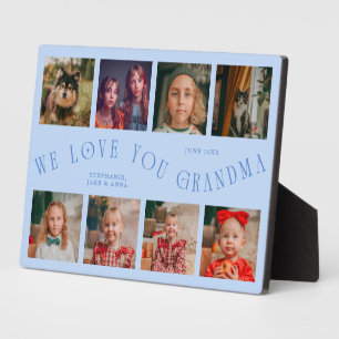 Plaque Photo Moderne Grille de 8 Photos Love You Grand-mère Ble