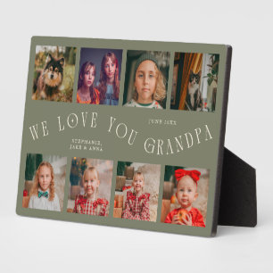 Plaque Photo Moderne grille de 8 photos Love You Grand-père Ver