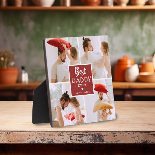 Plaque Photo Moderne 'Meilleur Papa Jamais' Personnalisé 4 Phot