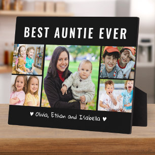 Plaque Photo Moderne Meilleure Tante Ever 5 photo Collage noir