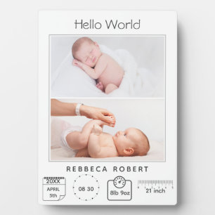 Plaque Photo Moderne Simple Nouveau bébé Personnalisé 2 Photo