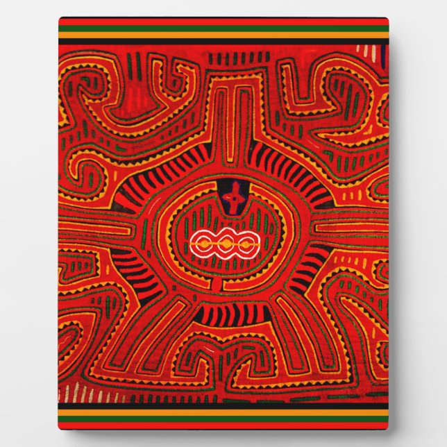 Plaque Photo Mola Design par les Indiens San Blas (Devant)