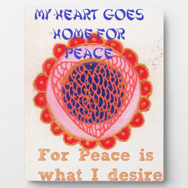 Plaque Photo "Mon coeur rentre à la maison pour la paix" Imprim (Devant)