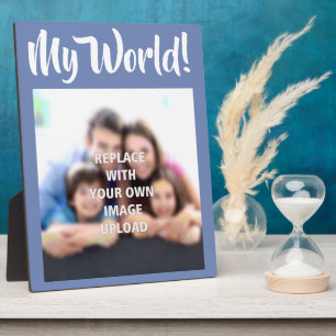 Plaque Photo "Mon Monde" - Photo de famille sur un