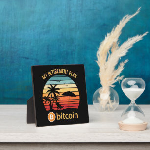 Plaque Photo Mon Plan de Retraite Bitcoin Plage Coucher de Sole