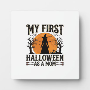 Plaque Photo Mon premier Halloween en tant que maman Vintage Ha