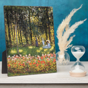 Plaque Photo Monet - La famille de l'artiste dans le jardin