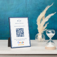 Monogramme bleu marine minimaliste Lien d'examen C